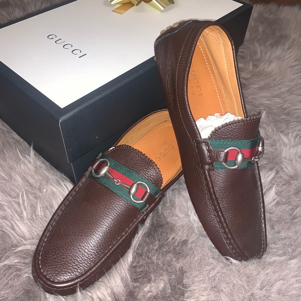 Men’s Gucci leather loafers (chocolate brown)